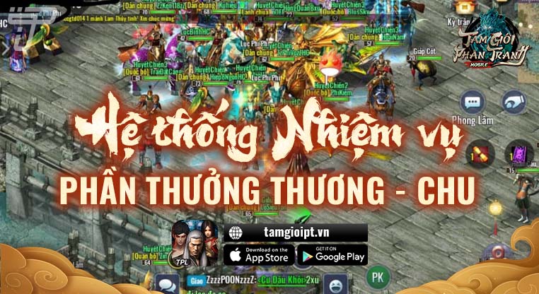 Hệ thống Nhiệm Vụ - Phần Thưởng chiến trường Thương Chu | Tam Giới Phân Tranh Mobile